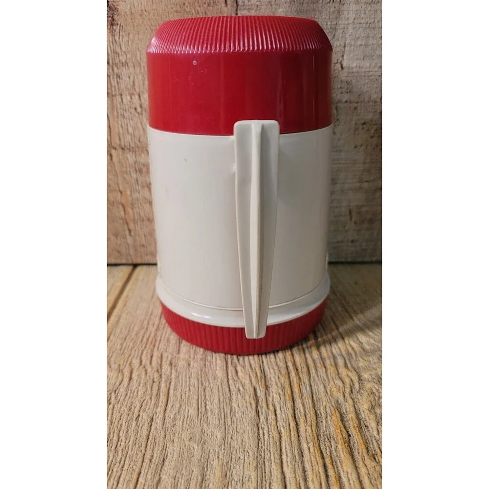 Vintage THERMOS Brand RED 10 Oz. Wide Mouth w/Handle King-Seeley Made in USA